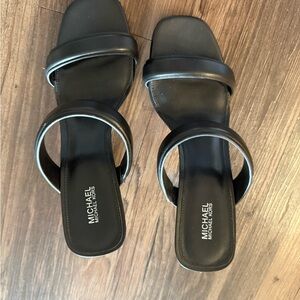 Michael Kors Black Leather Sandals